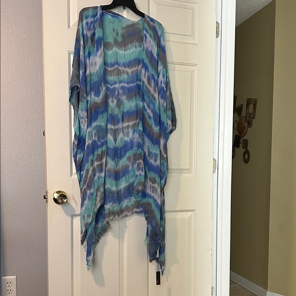 Blue and Green Tie-Dye scarf
